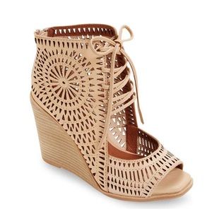 Jeffery Campbell Rayos Perforated wedge sandal